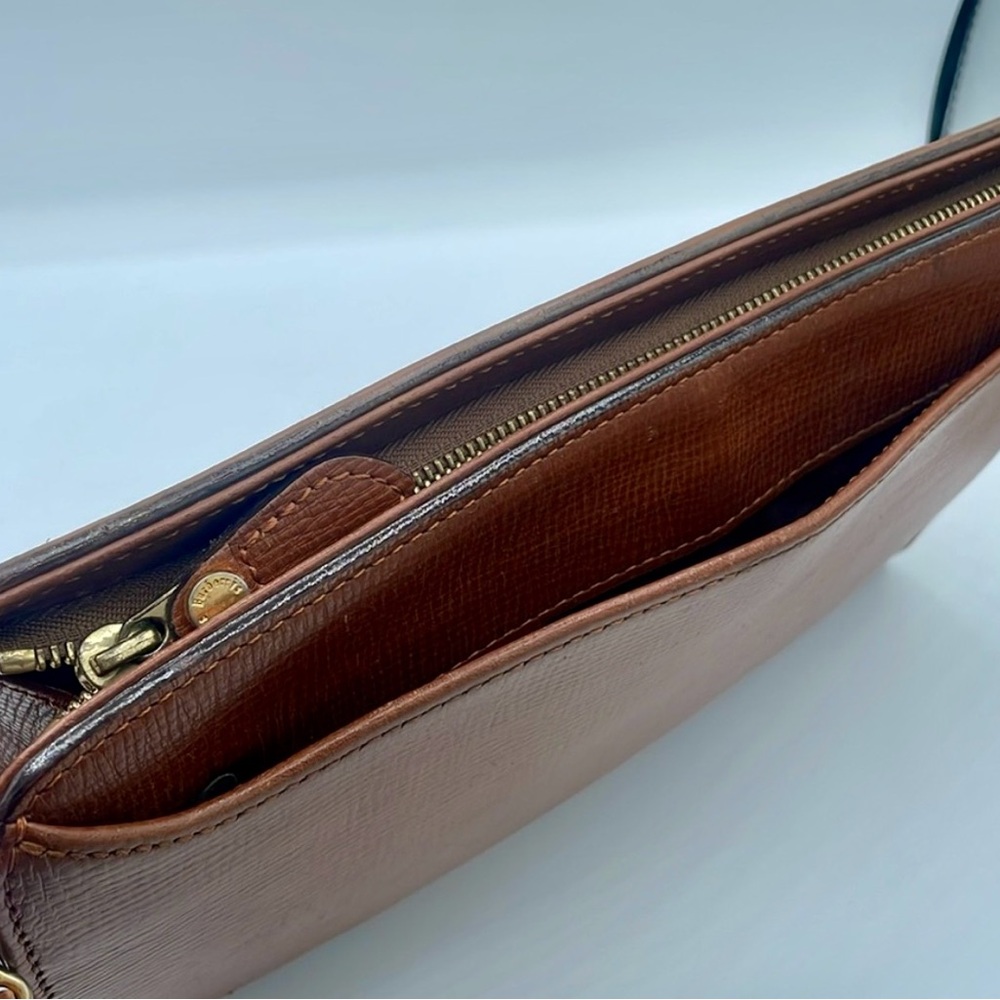 BURBERRY’S Brown Leather Men's Wristlet / Clutch Toiletry or Business Supply Bag - Picture 8 of 10